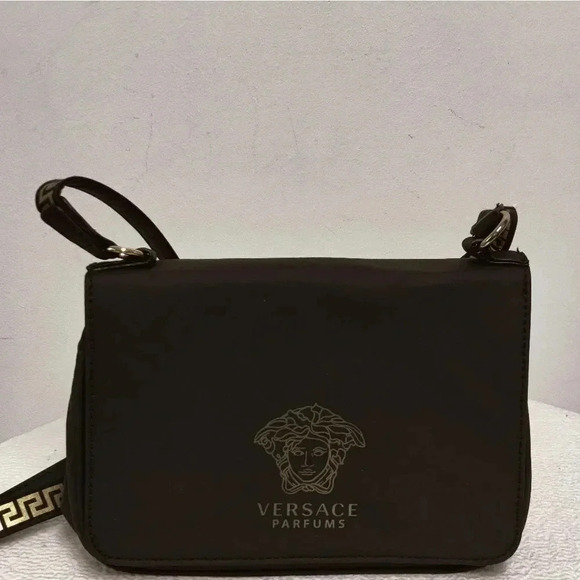 Versace Perfumes expandable black logo shoulder bag - Picture 9 of 16